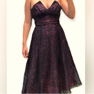 NICOLE by Nicole Miller🖤BLACK & RED❤️ SPECIAL OCCASION STRAPLESS DRESS SIZE 16